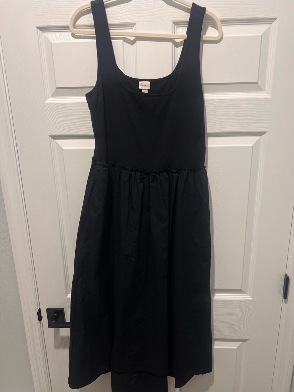 a new day Black Ribbed Scoop Neck Dress
